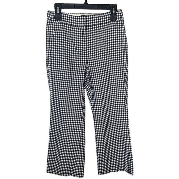J.Crew Hayden Lined Gingham Kick Out Cropped Linen Pants Women's Size 2 - Picture 2 of 10